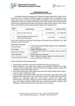 Mandatory Non-Execution Auction for State Property by BPS Kaltim Nov '22