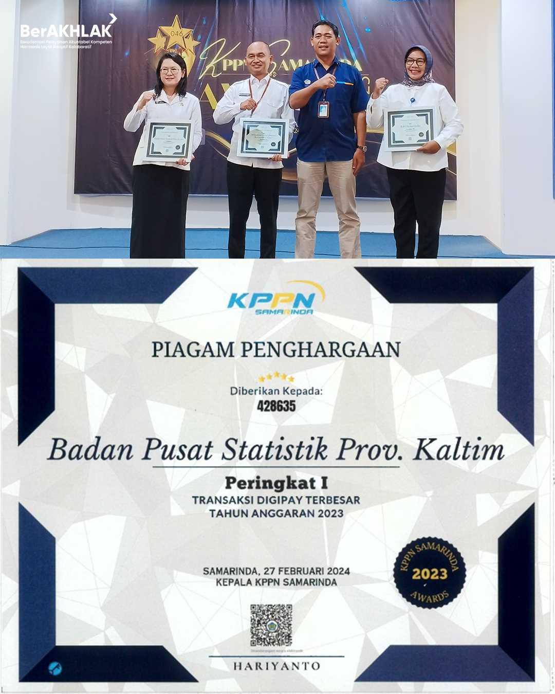 BPS East Kalimantan Ranked 1st in the Biggest Digipay Transaction Category