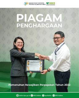 BPS Kaltim Menerima Penghargaan Terhadap Kontribusi Dalam Pemenuhan Kewajiban Perpajakan