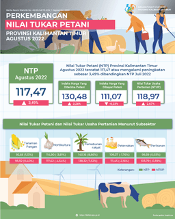 NTP Agustus 2022 Sebesar 117,47 Atau Naik 3,49 Persen Dibanding NTP Pada Bulan Juli 2022